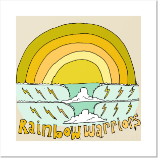 rainbow warriors // retro surf art by surfy birdy Posters and Art